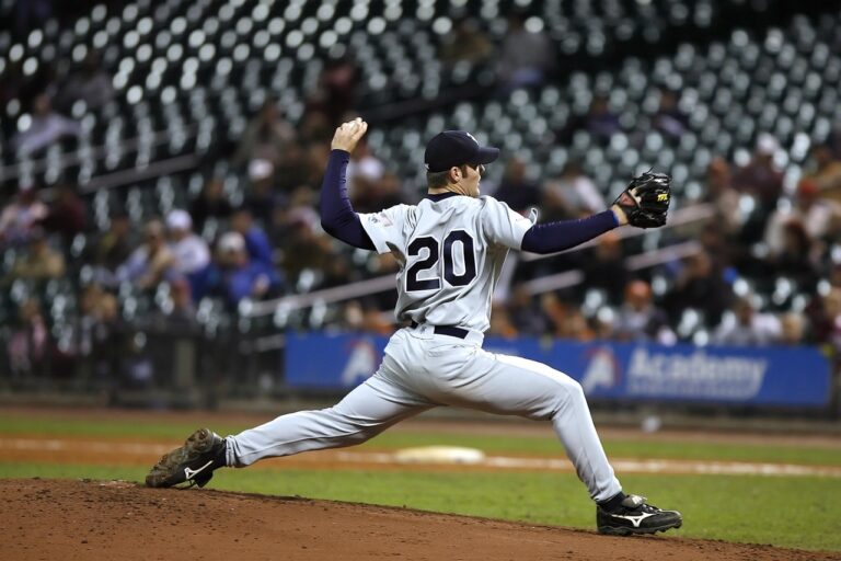 Baseball pitcher throwing